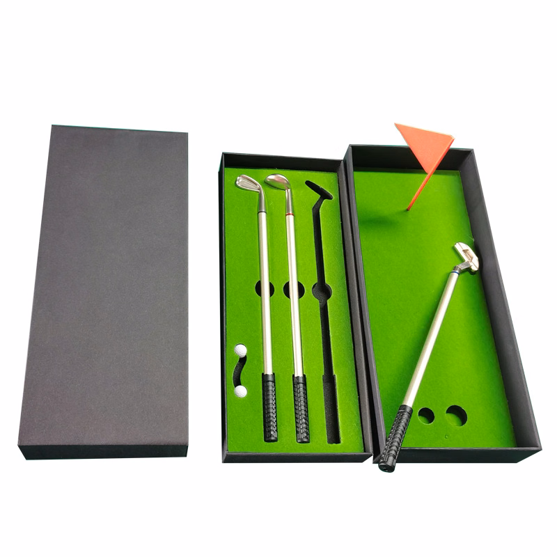 Metal Golf Club Gift Pen with mini Golf Course