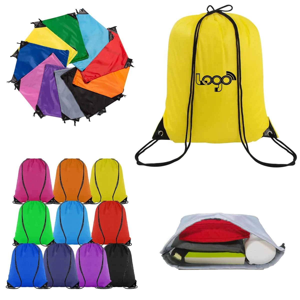 Sport Storage Drawstring Backpack Bag MOQ 100PCS 1