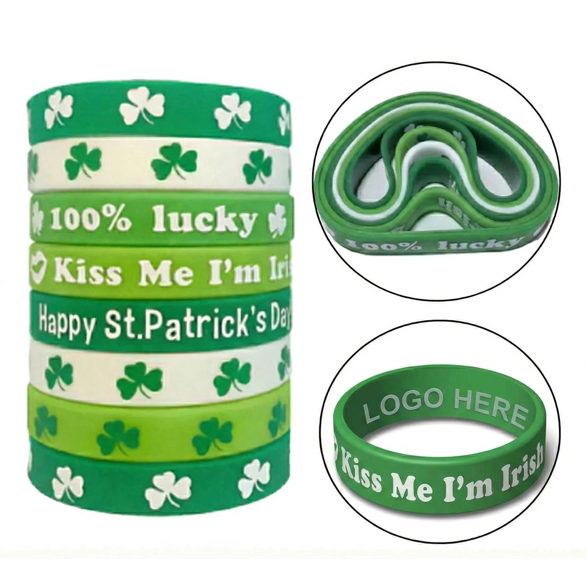 St. Patrick's Day Silicone Wristbands for Lucky Celebrations 1