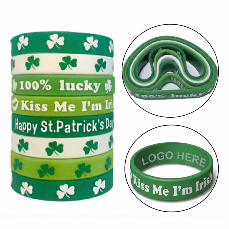St. Patrick's Day Silicone Wristbands for Lucky Celebrations