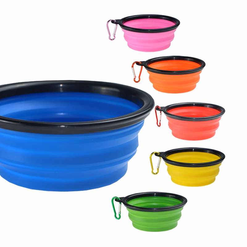 34Oz Pet Folding Bowl With Carabiner Clip