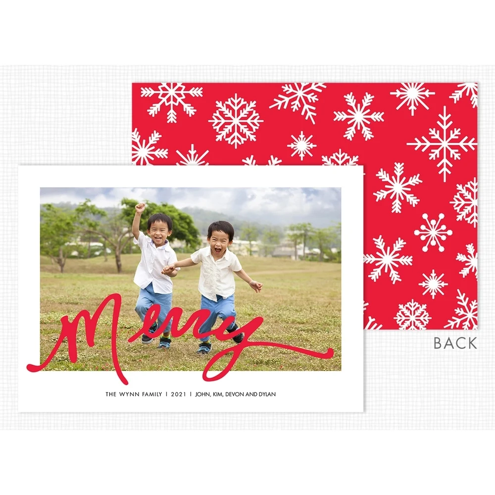 Merry Flat Holiday Photo Card 1