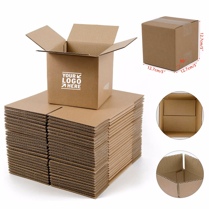 Recyclable 5x5x5 Inches Mailing Shipping Box Small Corrugated Cardboard Box