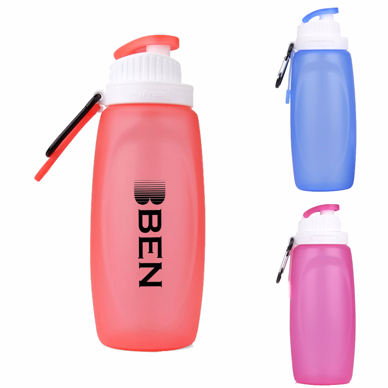Portable silicone collapsible sports water bottle