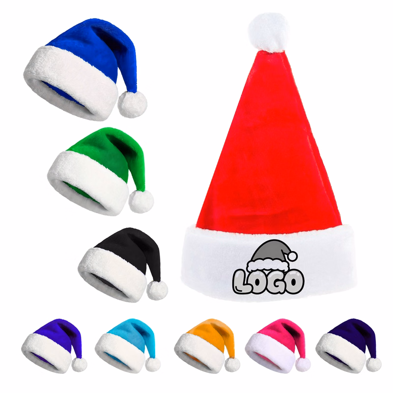 Thickened Short Plush Santa Christmas Hat