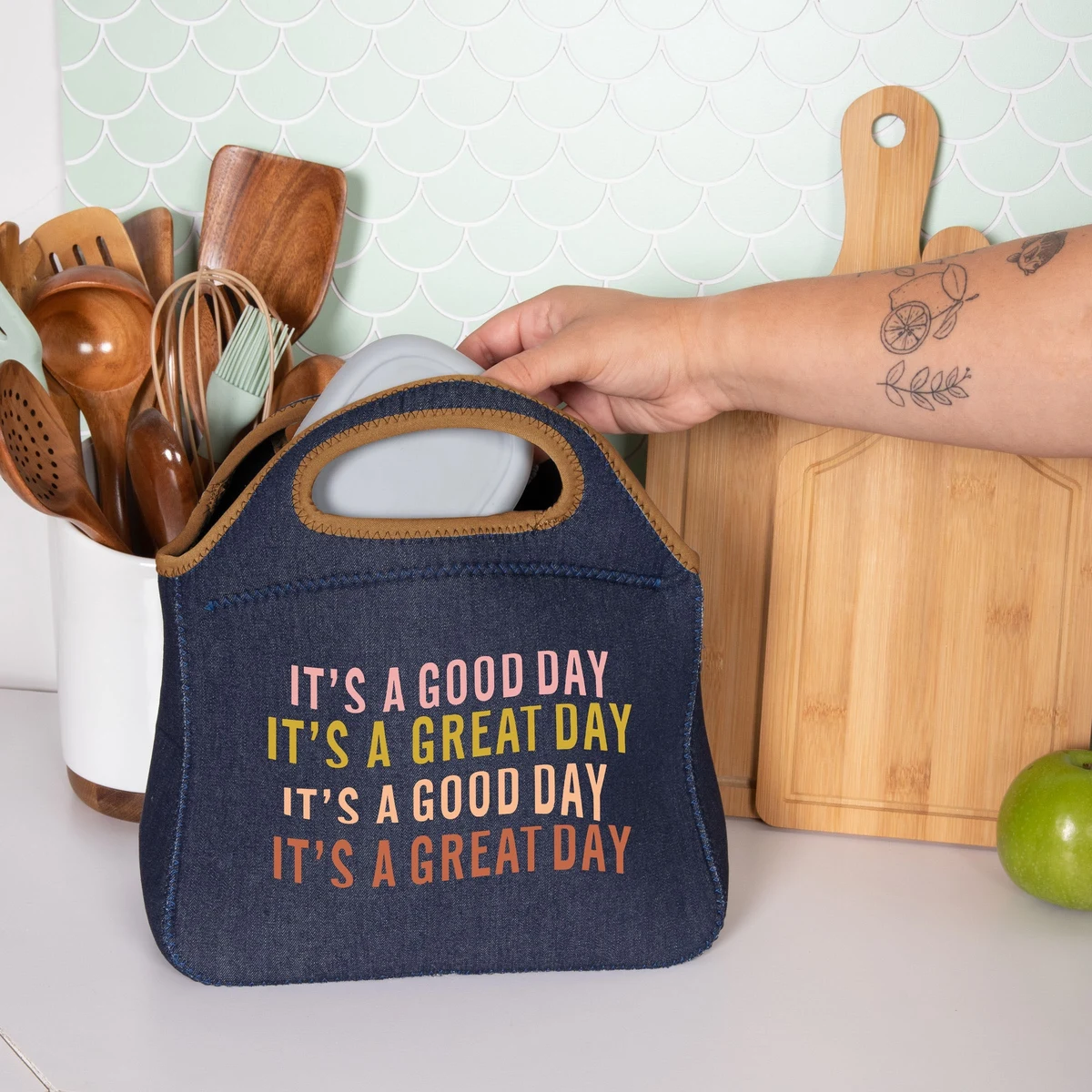 KLUTCH - DENIM NEOPRENE LUNCH BAG 1