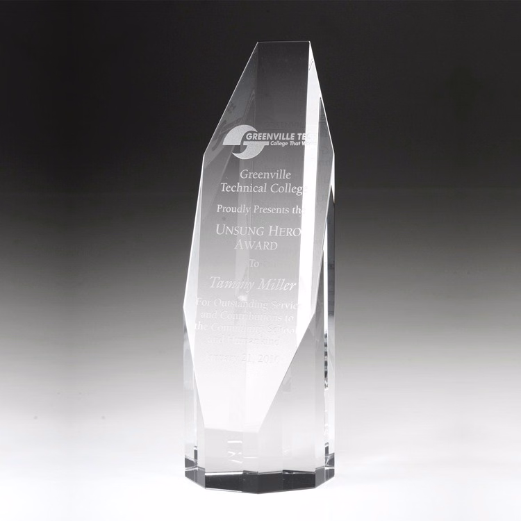 6" Crystal Award-Octagon Tower