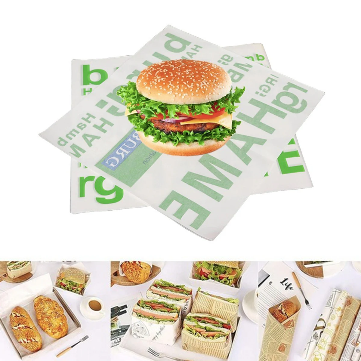 Custom Hamburger Wrapping Paper 1