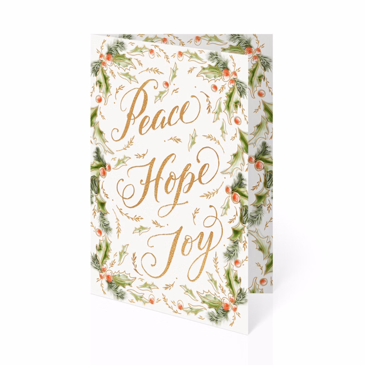 Peaceful Greetings Holiday Calendar Card