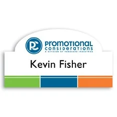 Laminated Personalized Name Badge (1.625x3") Rectangle w/Oval Bump 1