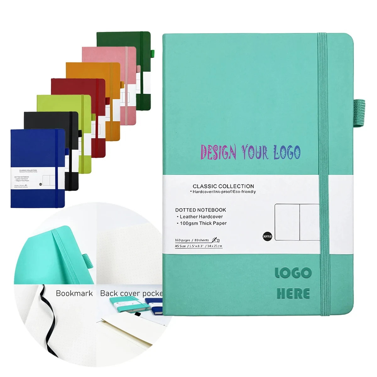 A5 Leather Cover Dotted Notebook 1