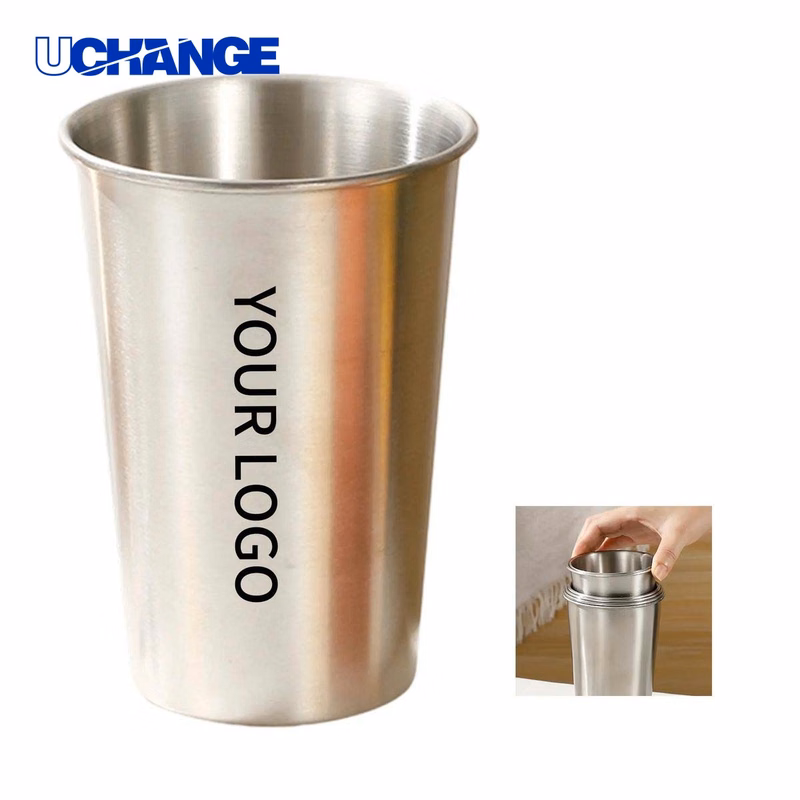 Stainless Steel Cup Drinkware with Polished Finish