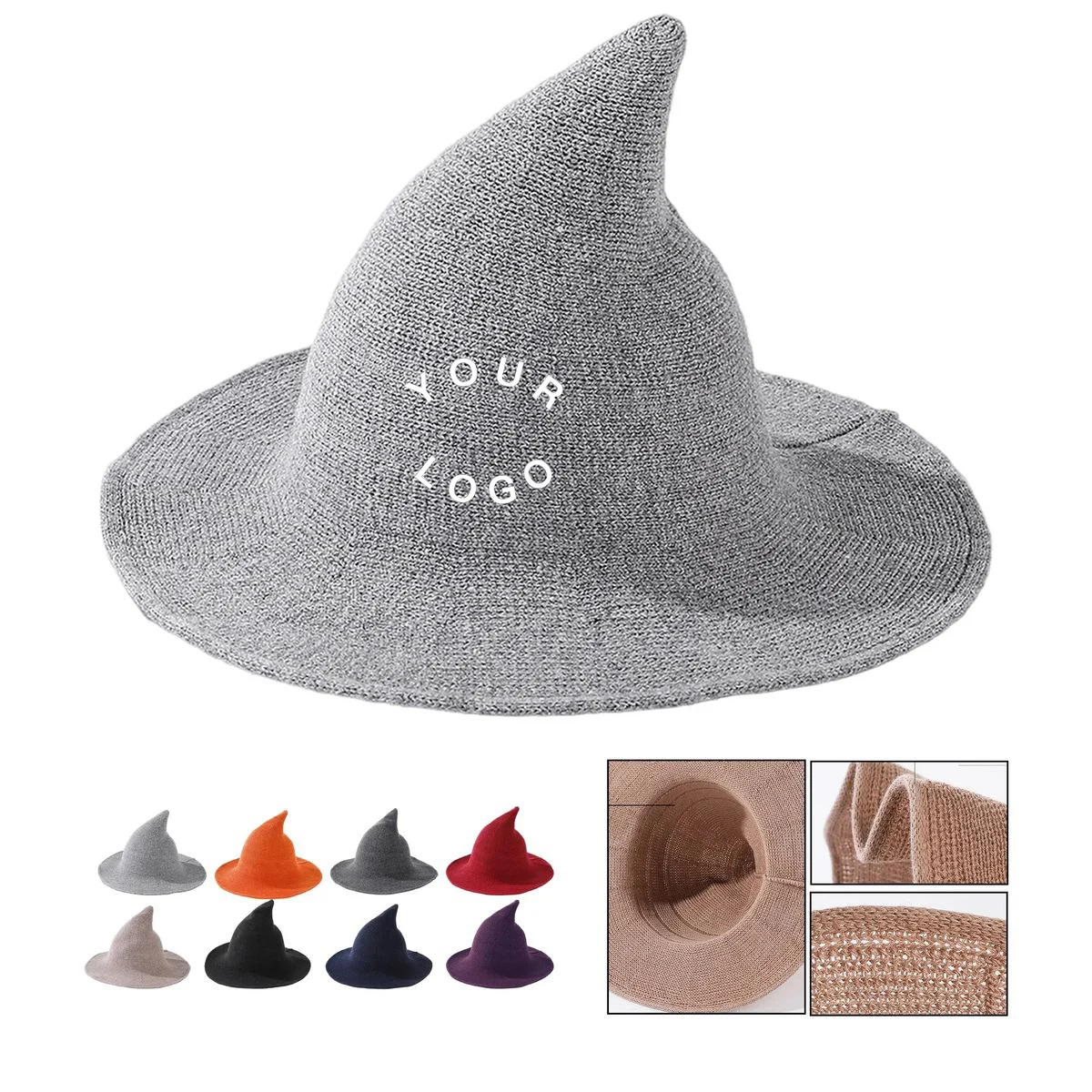 Breathable Knitted Witch Hat for Costumes 1