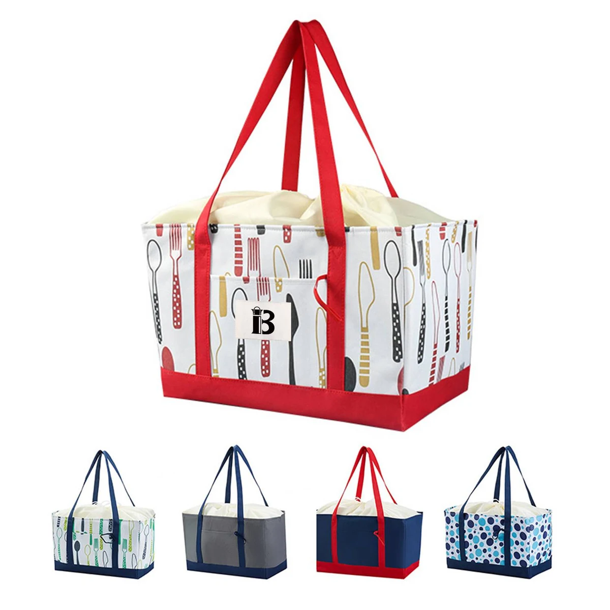 Large Capacity Portable Drawstring Cooler Insulated Bag 1