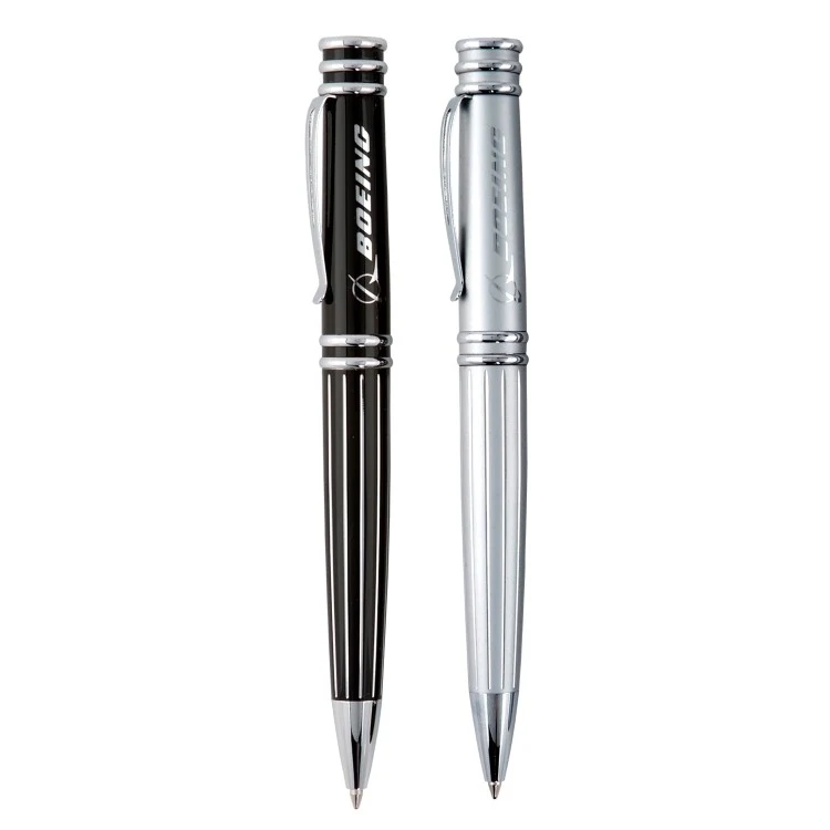 Allegro Brass Twist Action Ballpoint Pen w/ Diamond Cut Lines 1