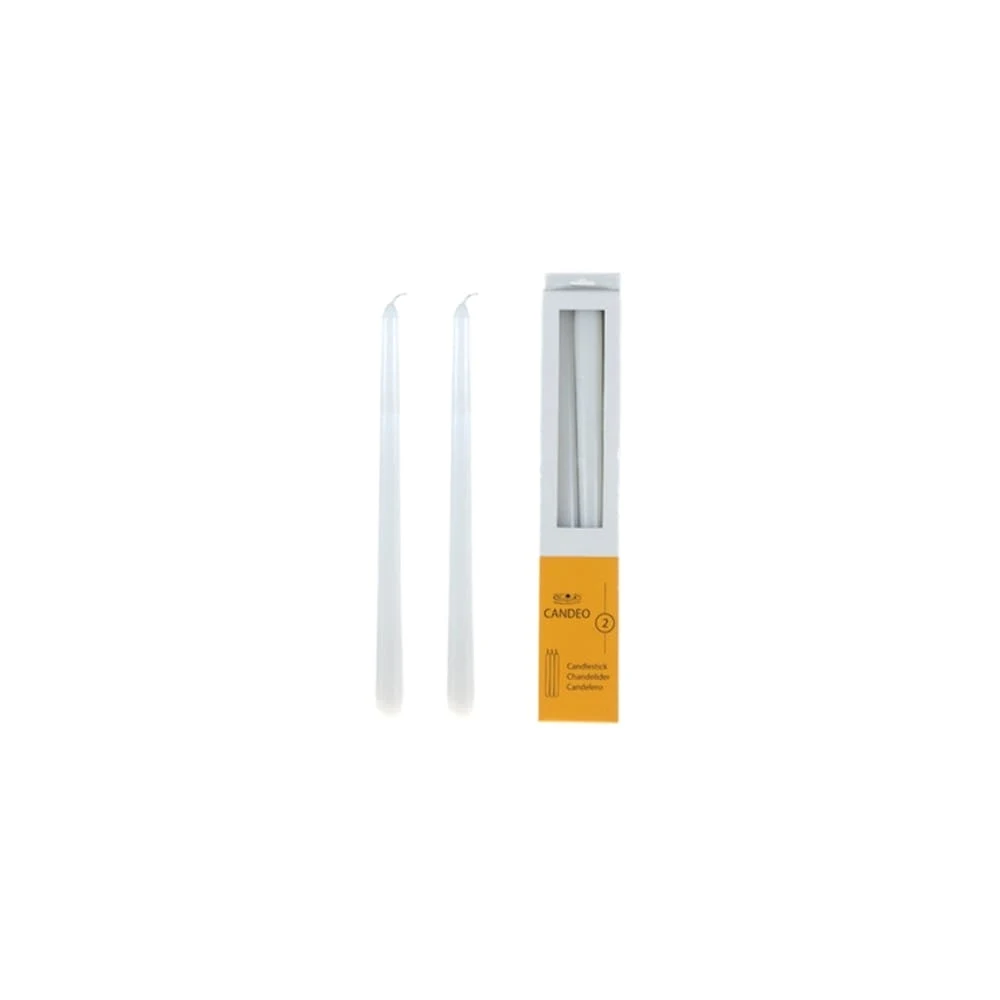 12" Taper Candles - Unscented White 2 Pieces 1