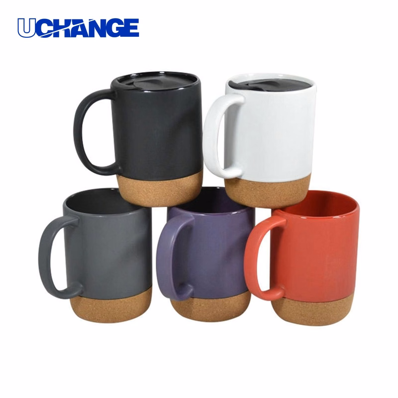 14oz Cork Bottom Ceramic Mug