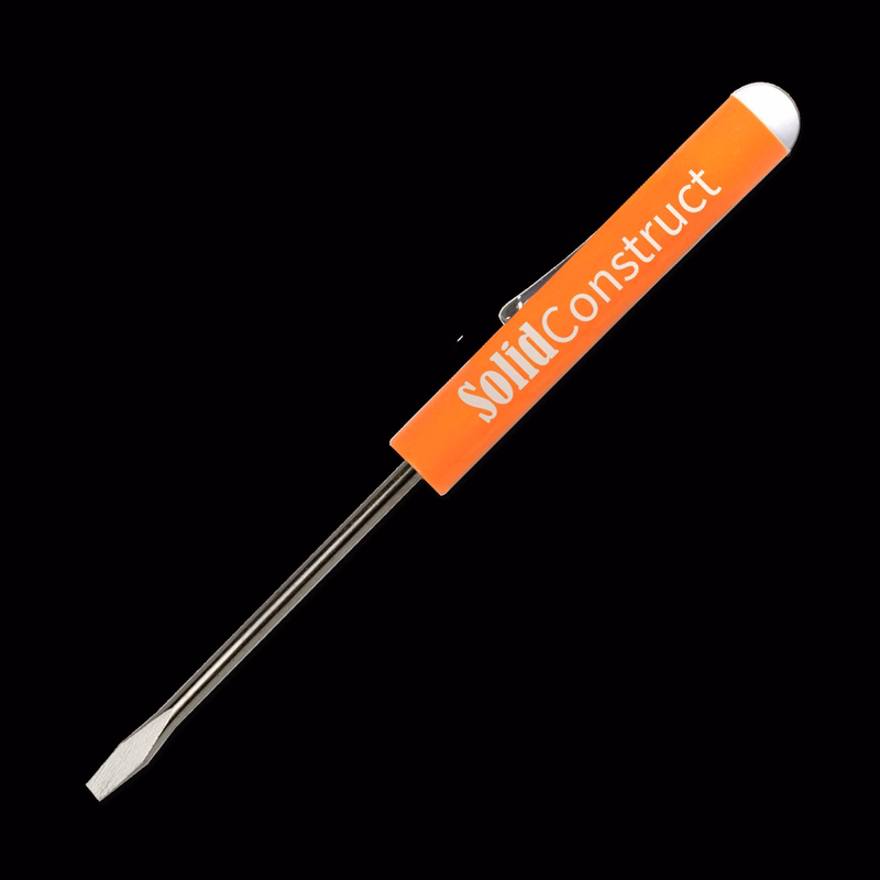 Pocket Screwdriver 1/8" Flat Tip Blade + Button Top