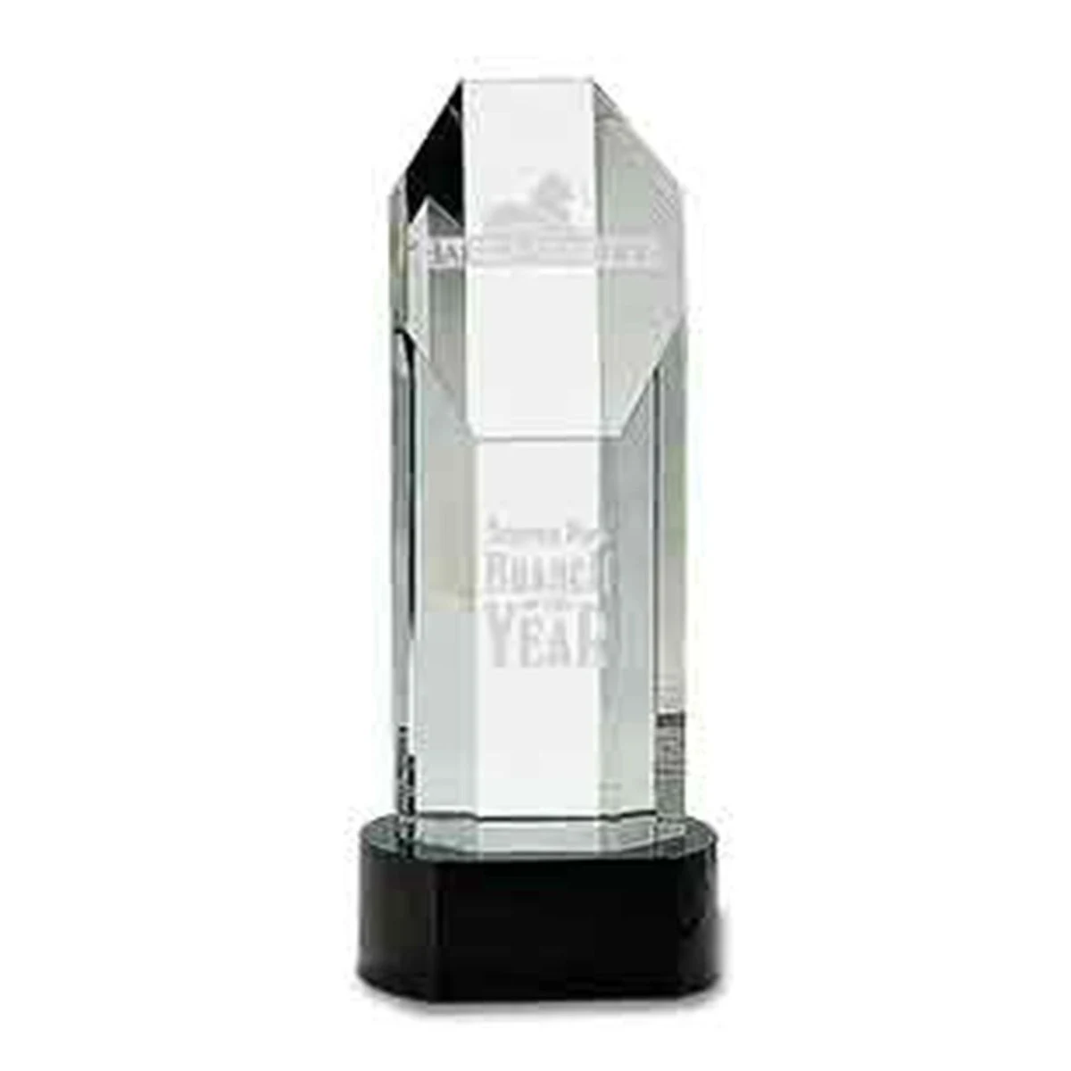 9 3/4" Octagon Slant-Top Crystal On Black Pedestal Base 1