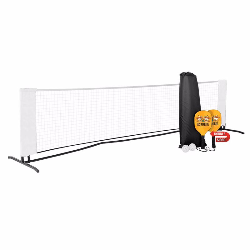 Pickleball Set with Net, Double-Sided Paddles