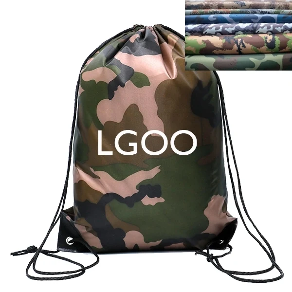 POLYESTER CAMO DRAWSTRING BACKPACK 1