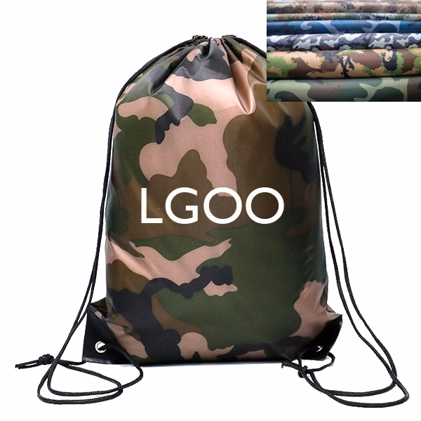 POLYESTER CAMO DRAWSTRING BACKPACK