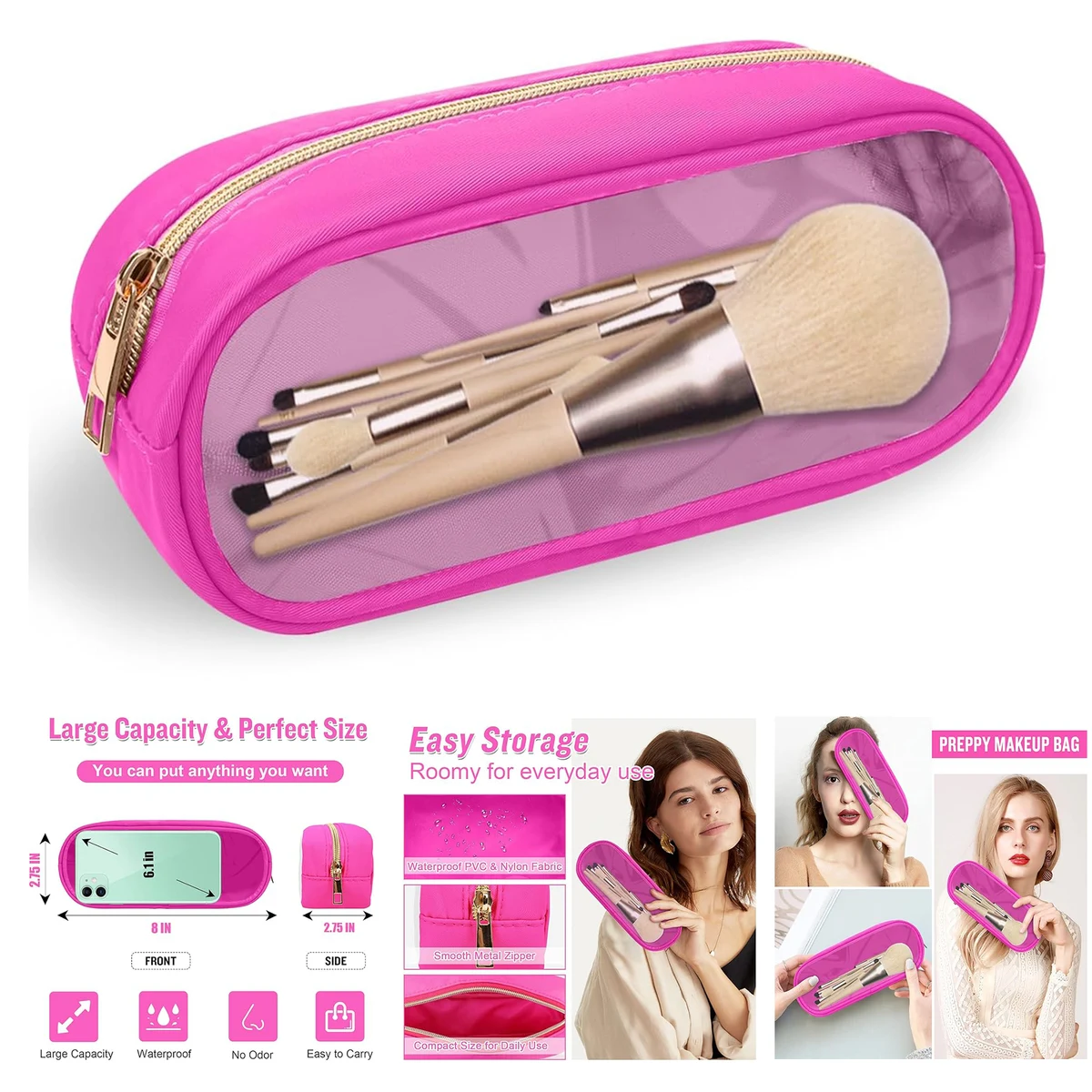 Nylon Small Clear Makeup Bag 1