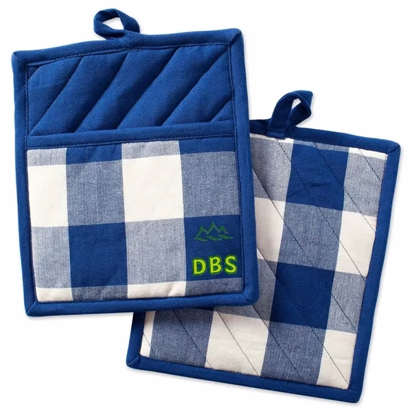 Polyester Pocket Plaid Pot Holders