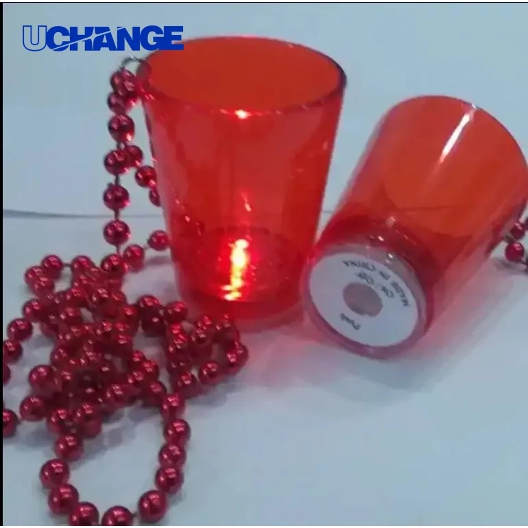 2oz Light-Up Shot Glass with Bead Necklace for Night Events & Parties 1