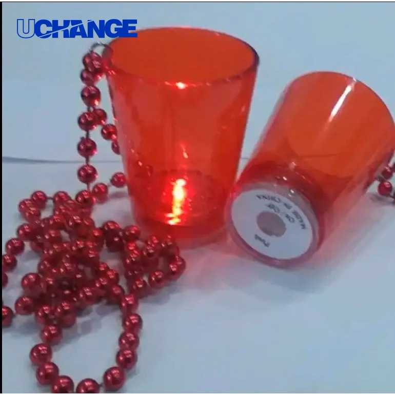 2oz Light-Up Shot Glass with Bead Necklace for Night Events & Parties