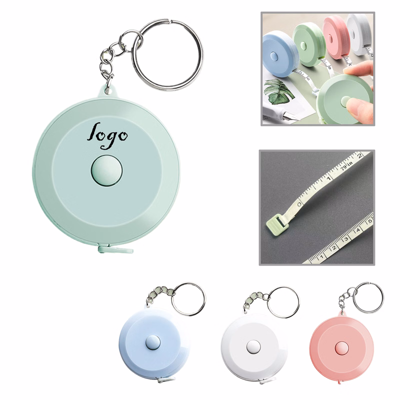 MOQ50 66ft Round PVC Keychain Tape Measure Pack