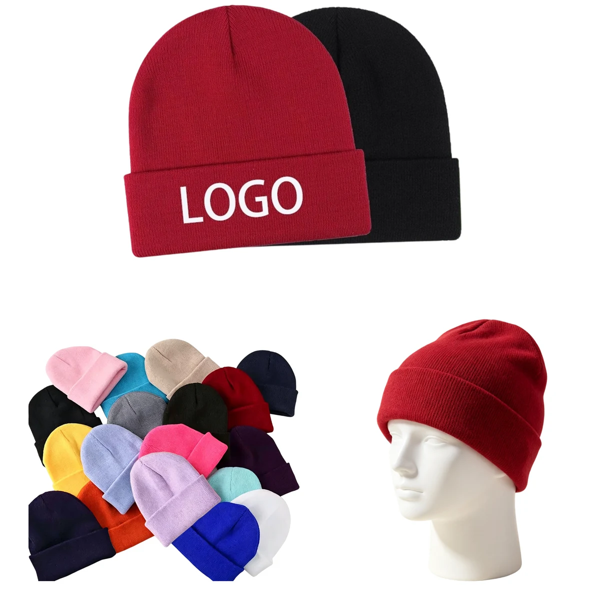 Cuffed Knit Beanie Hat 1