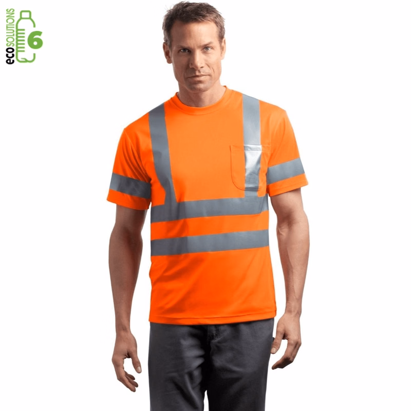 rPET Class 3 Reflective Safety T-Shirt W/ Pocket