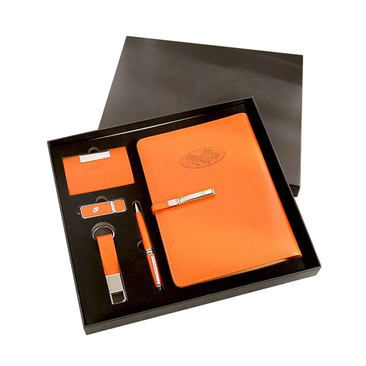 Simple gift box set diary key chain+pen+USB flash drive 1