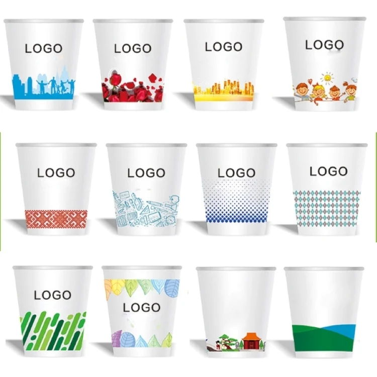 Custonmized White Paper Hot Cups White paper hot cups for serving hot coffee 1