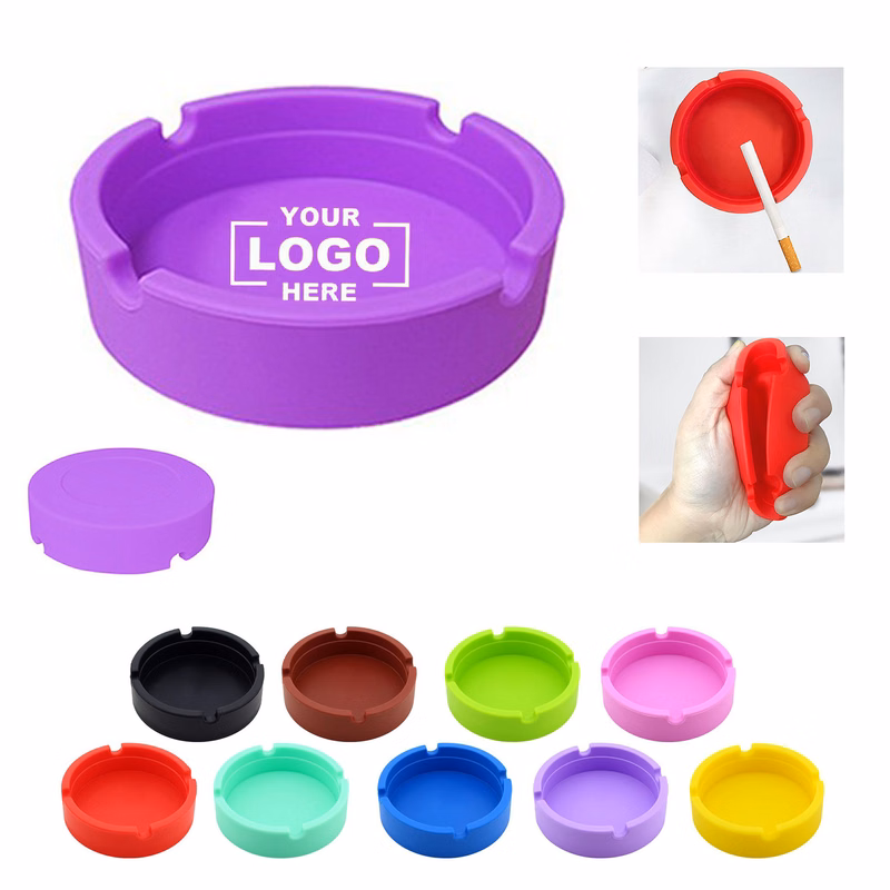 Travel-Friendly Silicone Round Ashtray