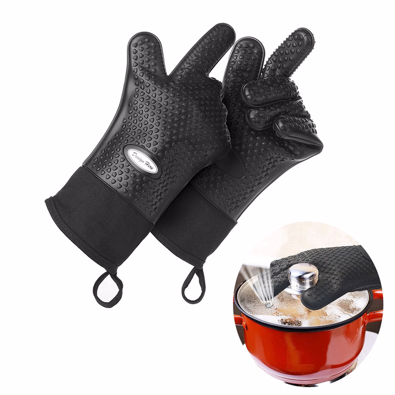 Heat-Resistant Silicone Oven Mitts for Safe Cooking