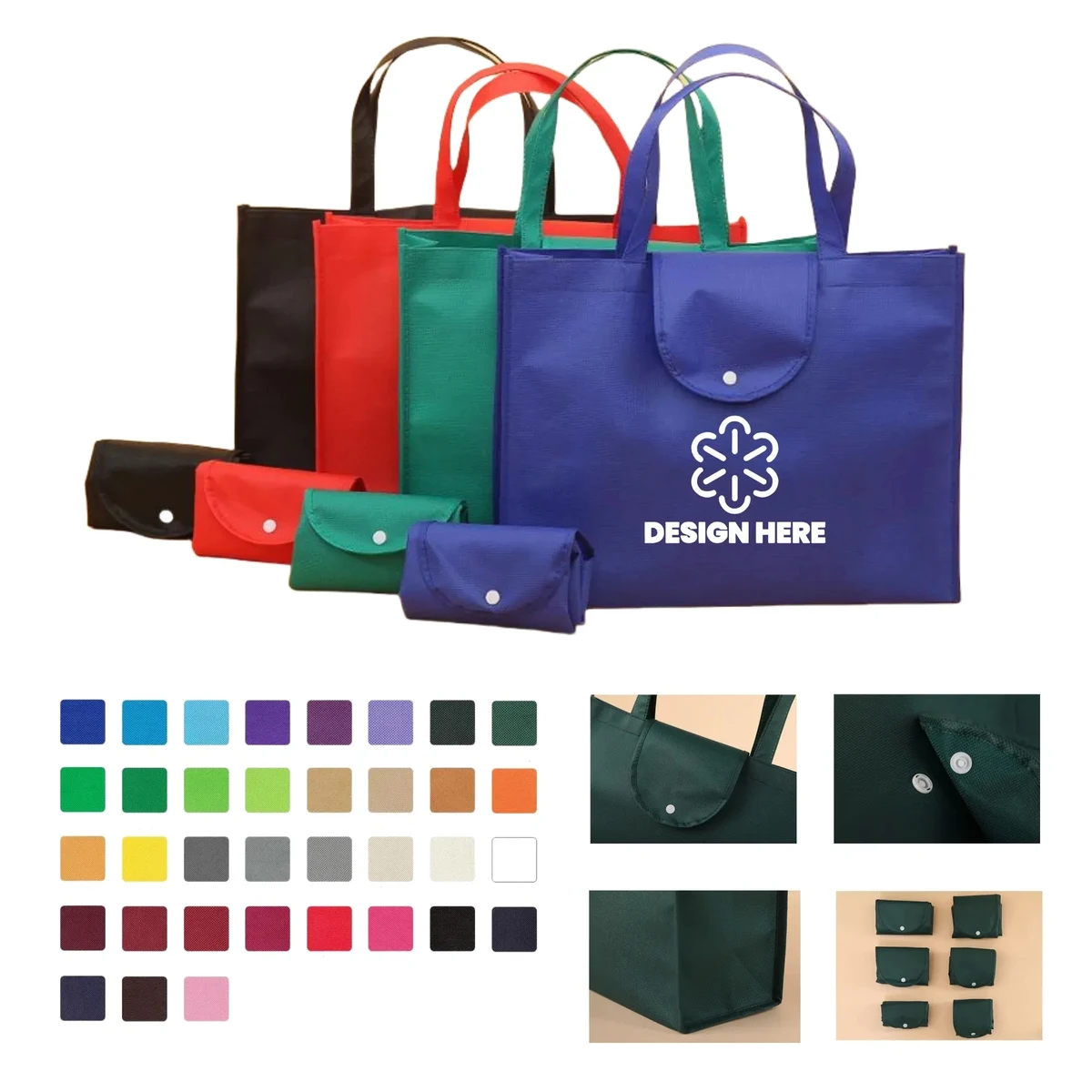 Non-Woven Grocery Tote Bag Foldable Custom Color 1