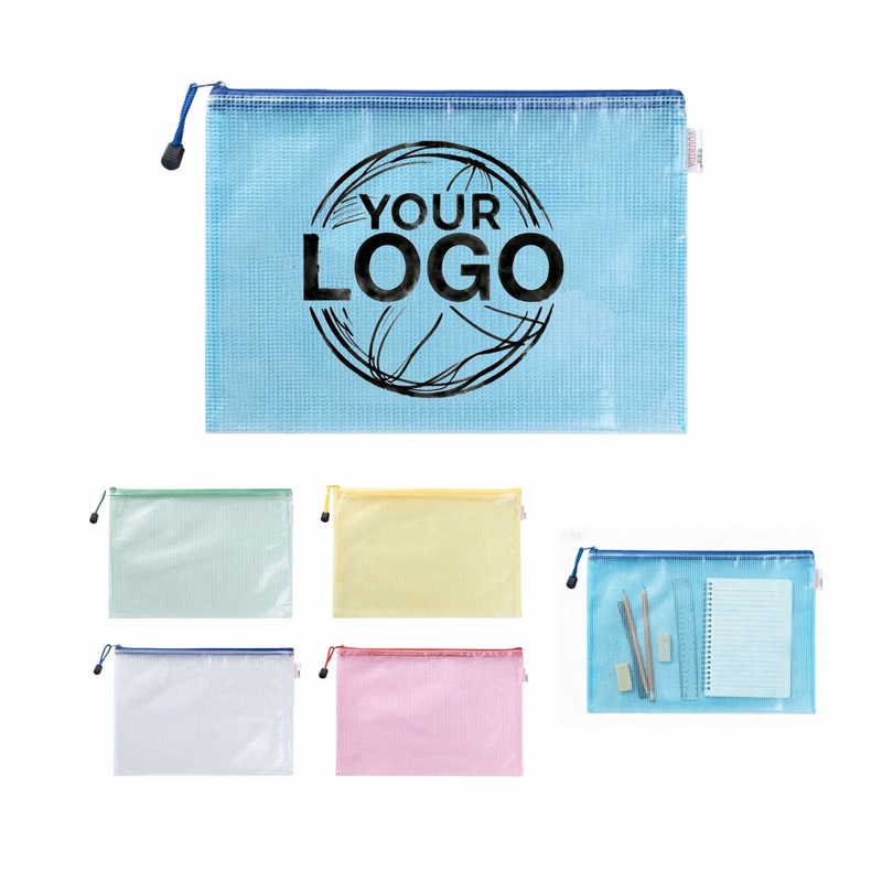 A4 Mesh Zipper File Pouch