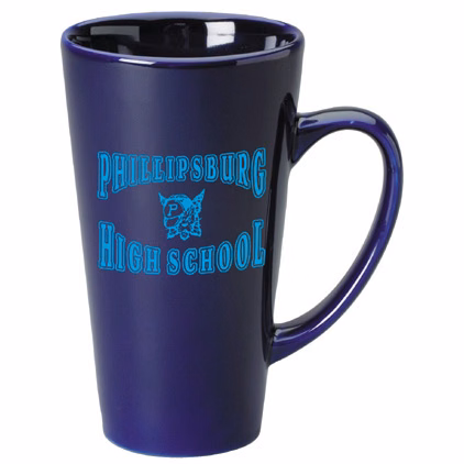 16 oz. Cobalt Cafe Latte -Gloss Exterior Mug