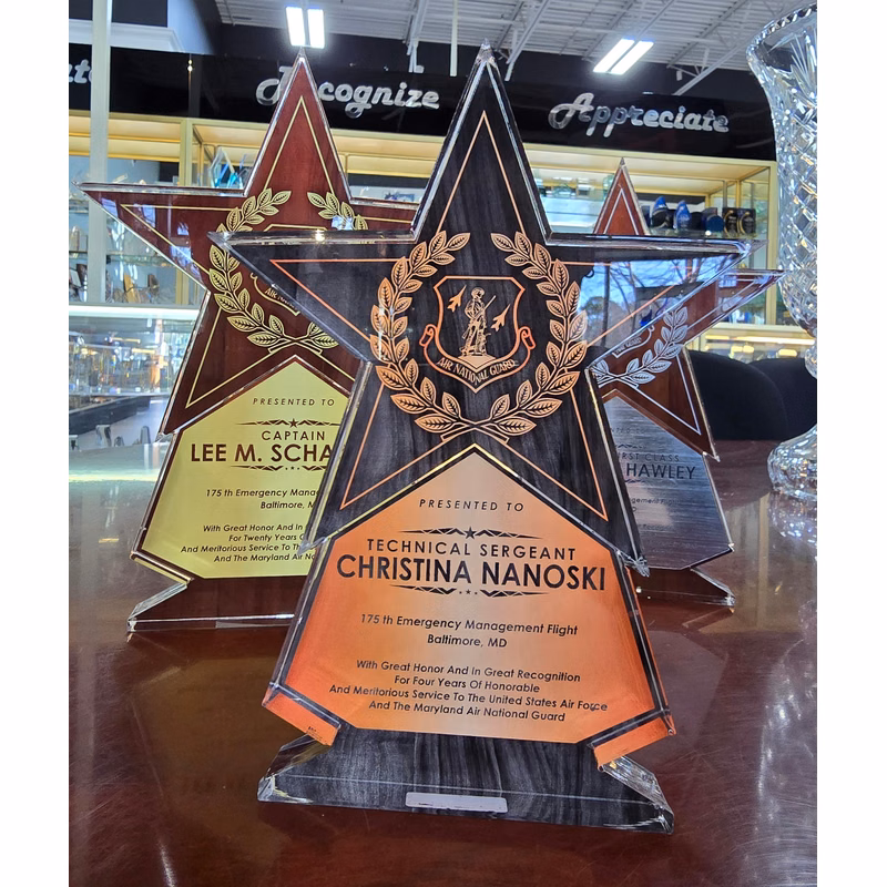 Freestanding Star Shaped Acrylic