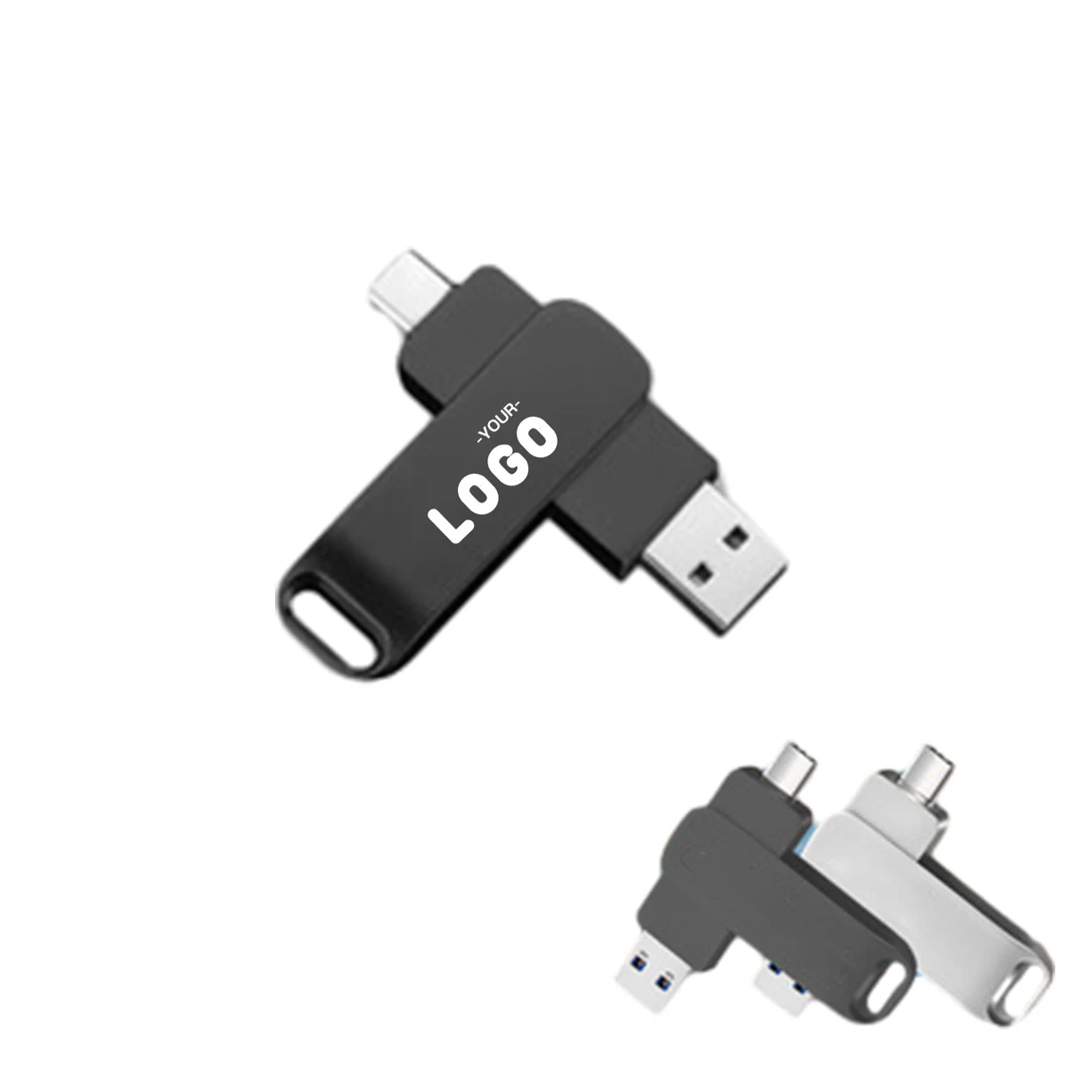 8GB Swivel Metal USB Flash Drives 1