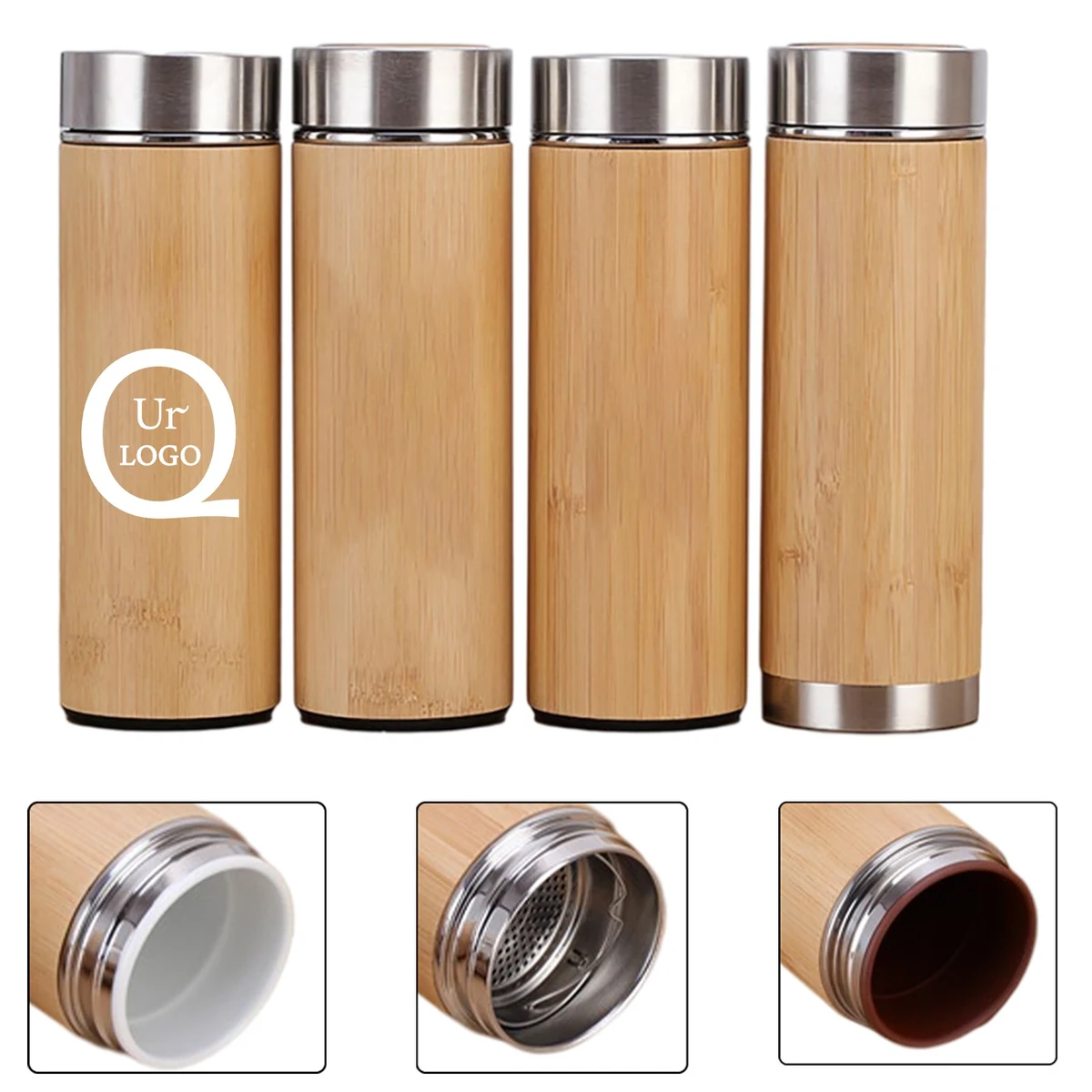 17Oz Bamboo Insulated Bottle 1