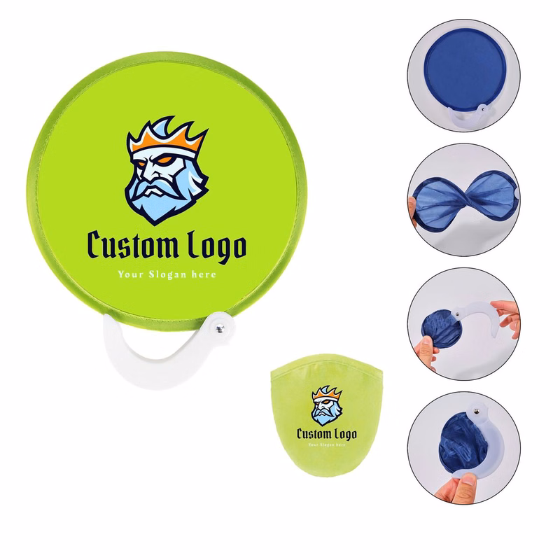 8" Pop-up Twist Folding Hand Fan with Handle