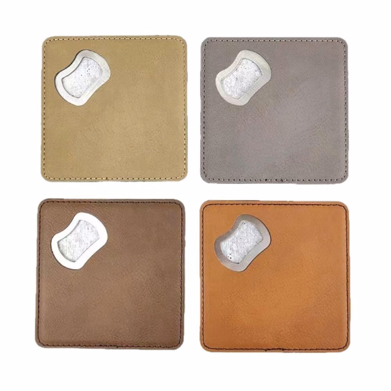 Square Leather Bottle Opener