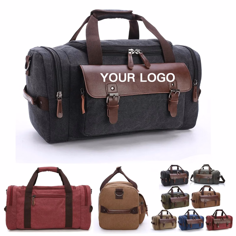Vintage Canvas Travel Bag With Spacious Compartments