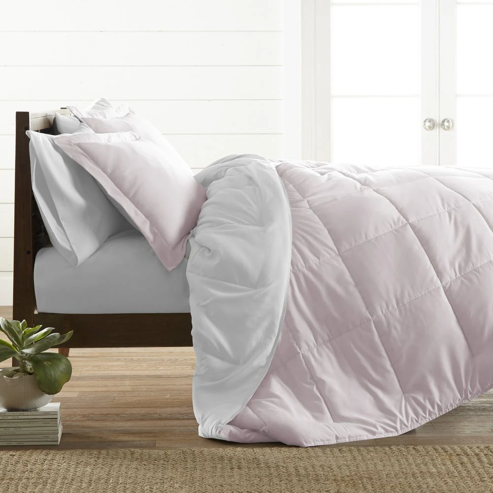 Down Alternative Comforter Sets - Blush Twin Reversible 1