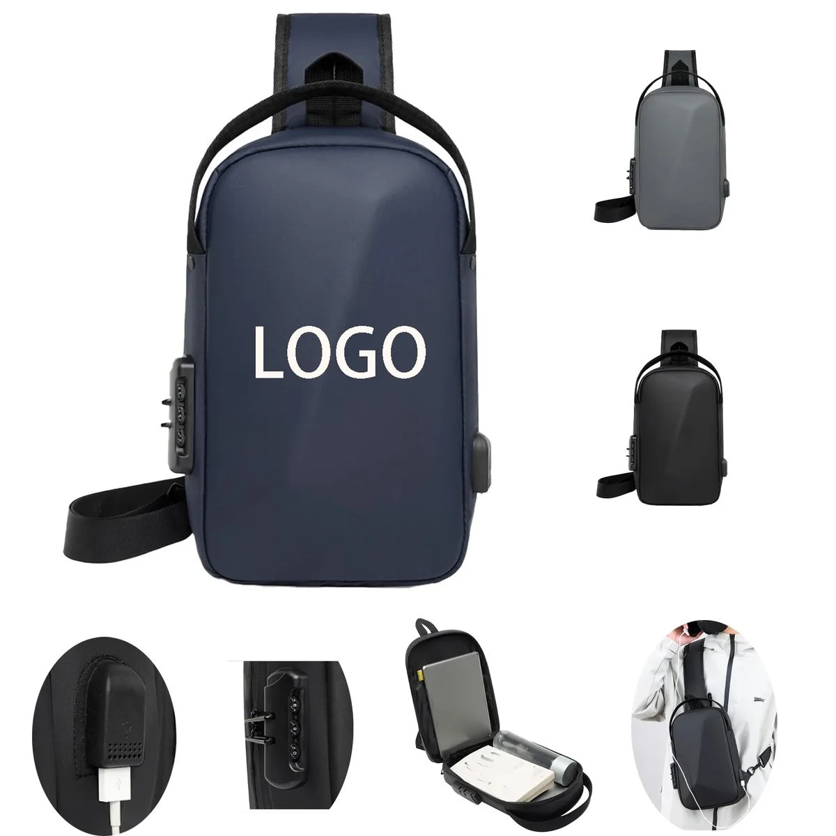 Multifunctional Usb Charging Shoulder Bag 1