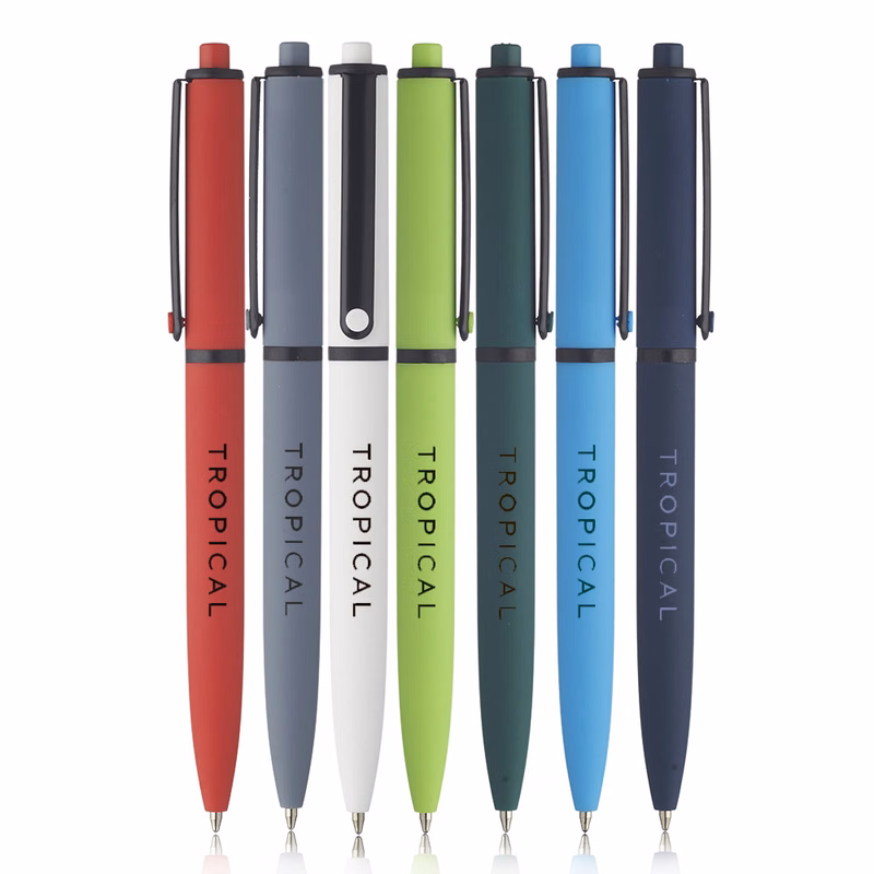 Solid Rubber Coated Plastic Ballpoint Pen