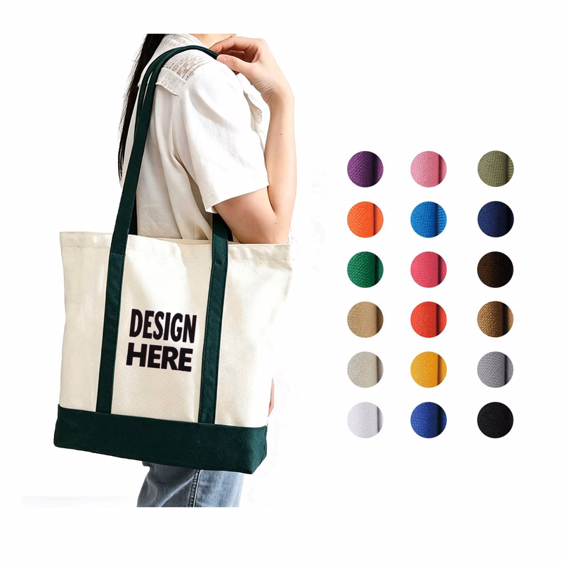 Patchwork Cotton-Polyester Canvas Tote Bag